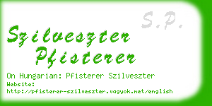 szilveszter pfisterer business card